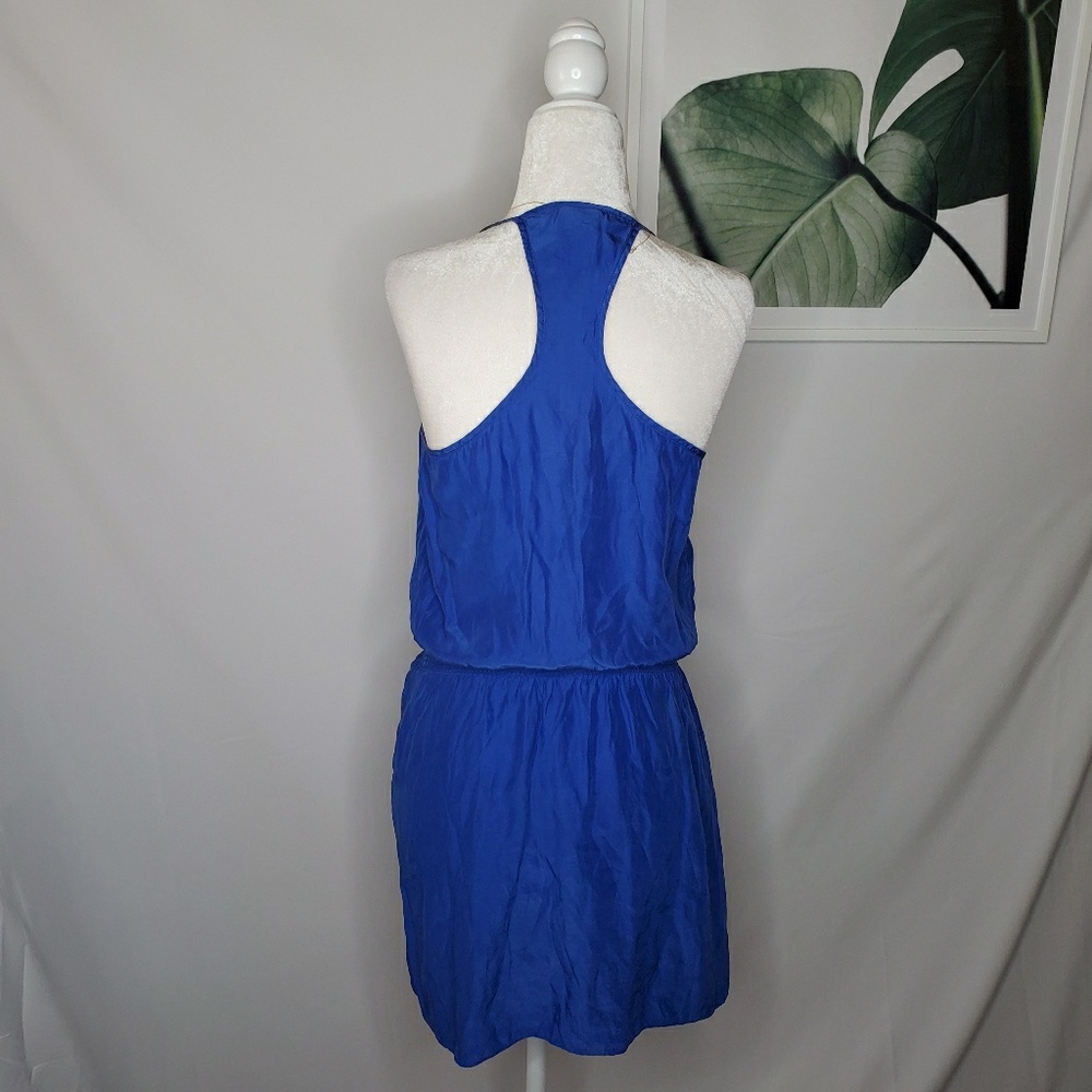 Anthro Parker Silk Blue Dress Tie Front - Picture 4 of 7